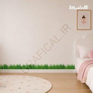 استیکر قرنیز طرح چمن | کد T7714