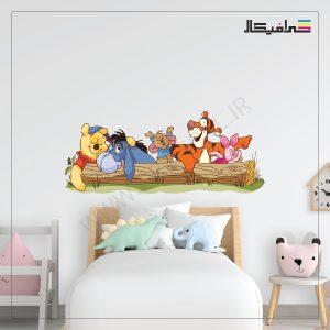 استیکر دیواری کودک مدل دیزنی پو و دوستان | کد T7706